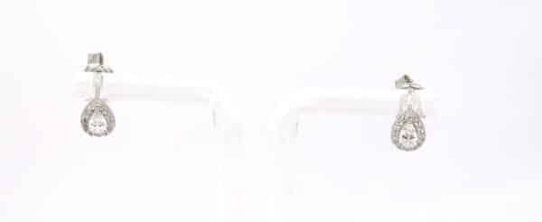 Sparkling Sterling Silver Stud Earrings with Zircon Stones - Image 3