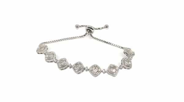Sparkling Sterling Silver Bracelet with Zircon Stones