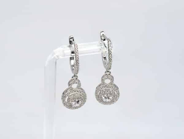 Dazzling Zircon and Sterling Silver Earrings, Necklace, and Ring Circle Shape gift for woman - Image 4