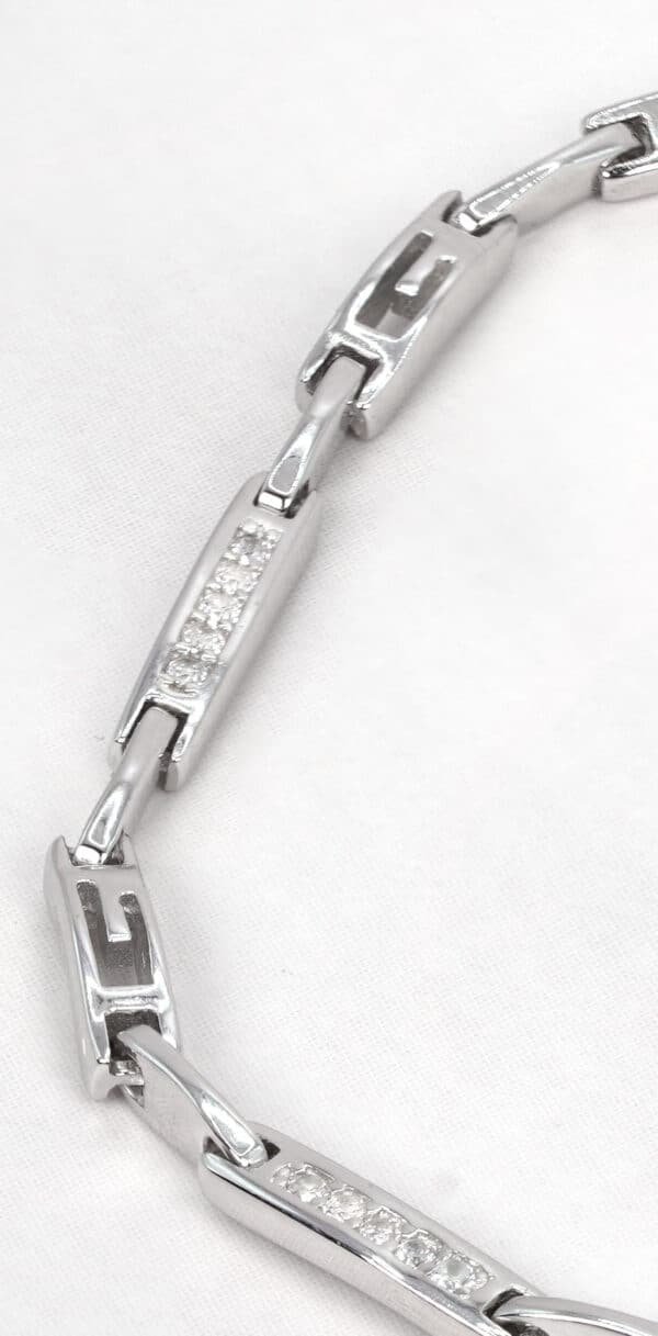 Sterling Silver Zircon Bracelet: Shimmering 5A Quality Chain Jewelry - Image 3