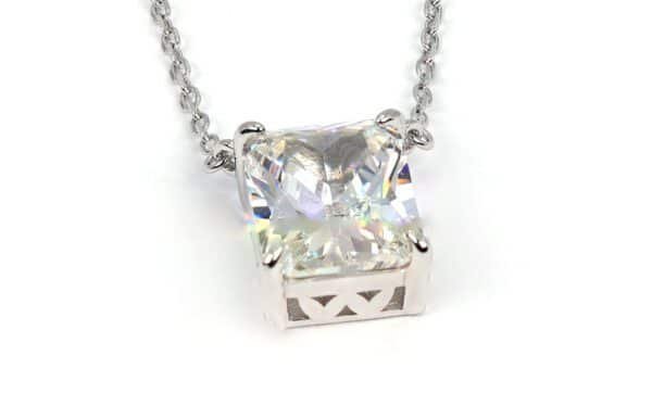 Radiant Citrine Pendant Necklace in Sterling Silver: Timeless Rectangular Design - Image 3