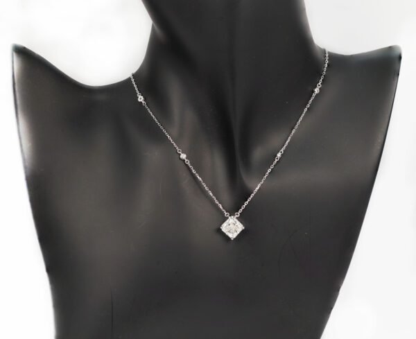 Radiant Sunbeam Citrine Pendant Necklace in Sterling Silver - Square-Shaped Stone on Delicate Chain - Image 3