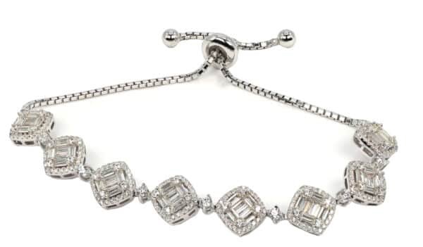 Sparkling Sterling Silver Bracelet with Zircon Stones - Image 4
