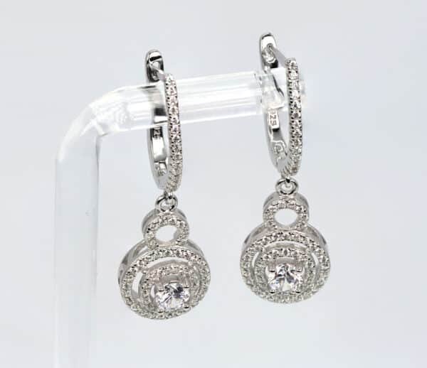 Dazzling Zircon and Sterling Silver Earrings, Necklace, and Ring Circle Shape gift for woman - Image 5