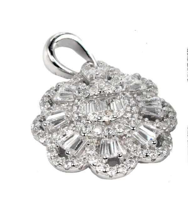 Flower Blossom Sterling Silver Jewelry Set: Ring, Earrings, and Necklace - Image 5