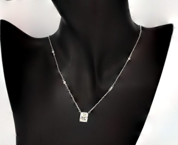 Radiant Citrine Pendant Necklace in Sterling Silver: Timeless Rectangular Design - Image 4