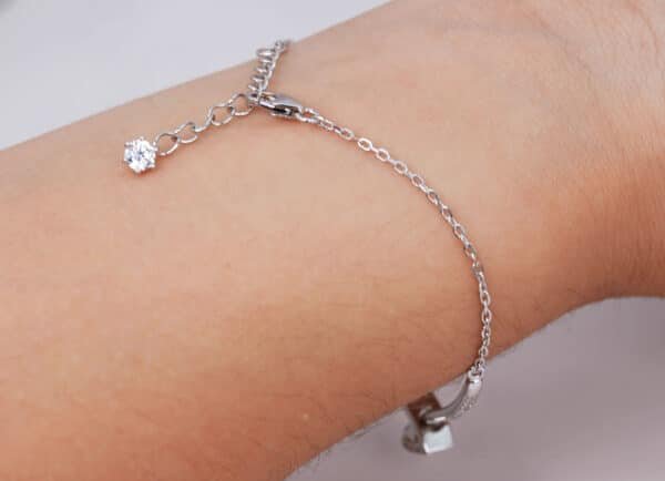 Stunning Sterling Silver 2-Piece Bracelet Set with Sparkling Zircon Stones - Image 5