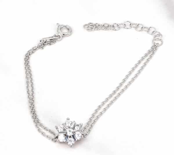 Sparkling Sterling Silver Kids Bracelet with Zirconia Flower star Accent - Image 3