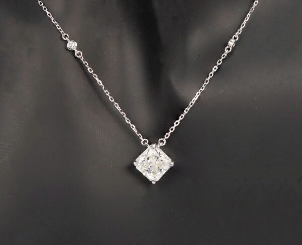 Radiant Sunbeam Citrine Pendant Necklace in Sterling Silver - Square-Shaped Stone on Delicate Chain - Image 4