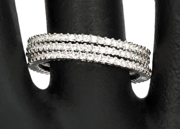 Stunning Sterling Silver Tri-Ring Set with Sparkling Zircon Stones - Image 4