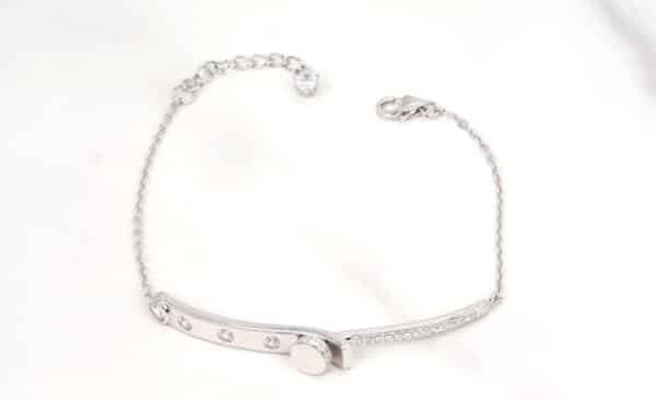 Stunning Sterling Silver 2-Piece Bracelet Set with Sparkling Zircon Stones - Image 4