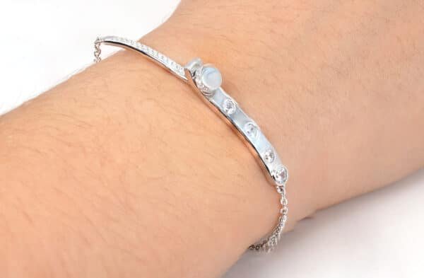 Stunning Sterling Silver 2-Piece Bracelet Set with Sparkling Zircon Stones