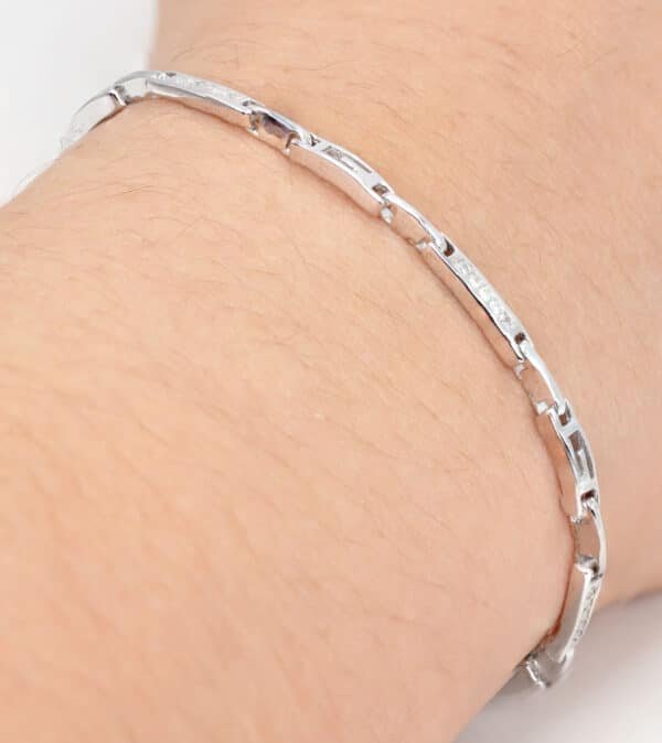 Sterling Silver Zircon Bracelet: Shimmering 5A Quality Chain Jewelry - Image 4