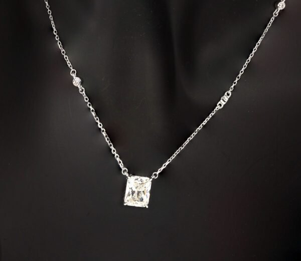 Radiant Citrine Pendant Necklace in Sterling Silver: Timeless Rectangular Design - Image 5