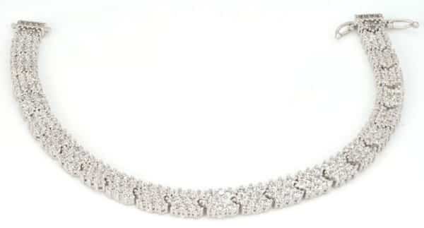 Radiant Cubic Zircon Linked Tennis Bracelet in Sterling Silver - Image 6