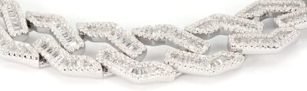 Elegant Sterling Silver Bracelet with Sparkling Zircon Stones - 45.6 Grams of Timeless Beauty - Image 5