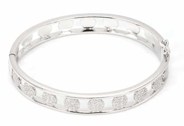 925 Silver Bracelet with Stunning Zircon Stones and Unique Circle Design - Image 6