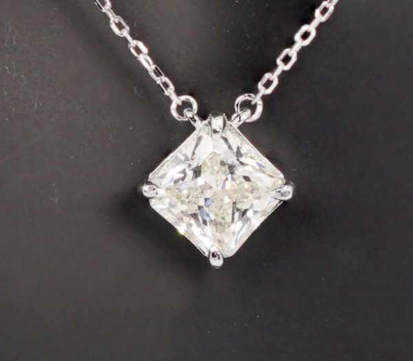 Radiant Sunbeam Citrine Pendant Necklace in Sterling Silver - Square-Shaped Stone on Delicate Chain - Image 5
