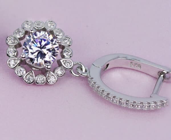 Sparkling Sterling Silver Jewelry Set with Zircon Stones - Ring, Earrings, and Necklace Ensemble - Image 6