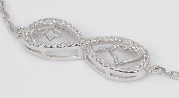 Stunning Sterling Silver Bracelet with Forever Symbol and Heart Design - Image 7