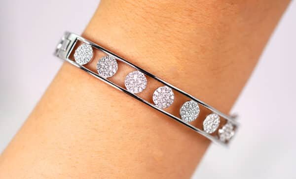 925 Silver Bracelet with Stunning Zircon Stones and Unique Circle Design - Image 9