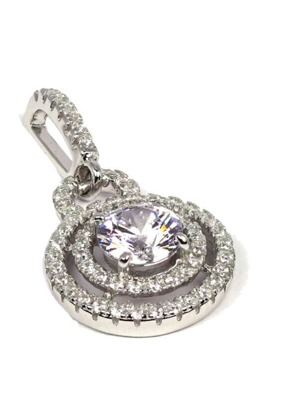 Dazzling Zircon and Sterling Silver Earrings, Necklace, and Ring Circle Shape gift for woman - Image 8