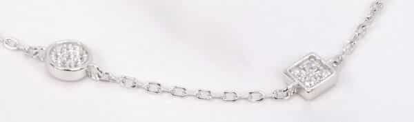 Stunning Sterling Silver Bracelet with 4 Unique Geometric Shapes and Sparkling Zircon Stones - Image 9