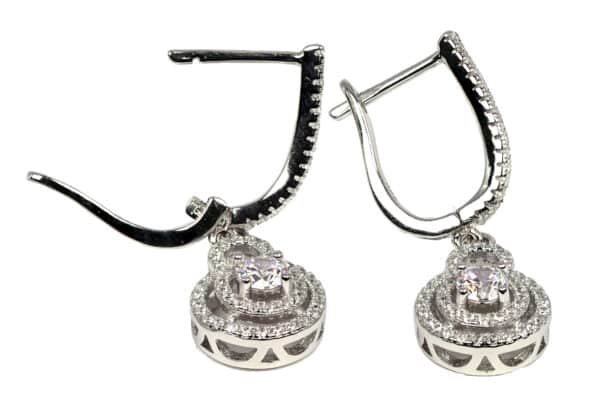 Dazzling Zircon and Sterling Silver Earrings, Necklace, and Ring Circle Shape gift for woman - Image 9