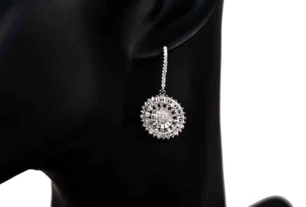 Sparkling Circle: 925 Sterling Silver Jewelry Set with 5A Cubic Zircon Stones Necklace, Ring, and Earrings - Image 3