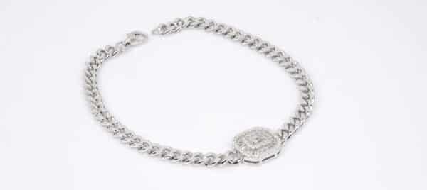 Elegant Sterling Silver Bracelet with Sparkling Zircon Stones - Image 3