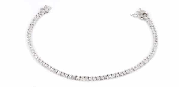 Sparkling Sterling Silver Tennis Bracelet with Rhodium Plating and Zircon Stones for Timeless Elegance - Image 4