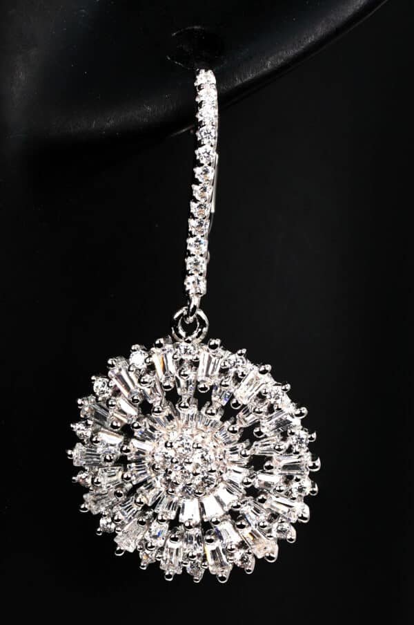 Sparkling Circle: 925 Sterling Silver Jewelry Set with 5A Cubic Zircon Stones Necklace, Ring, and Earrings - Image 5