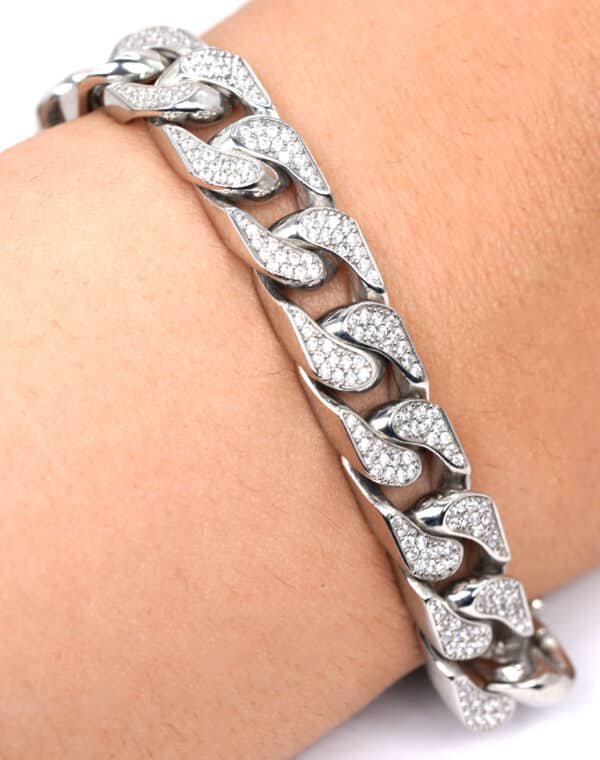 Statement Zircon Sterling Silver Chain Bracelet: Make a Bold Fashion Statement with this Eye-Catching Accessory - Image 4