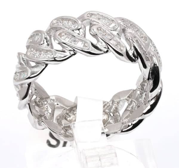 Sparkling Sterling Silver Ring with Dazzling Zircon Stones - Image 5