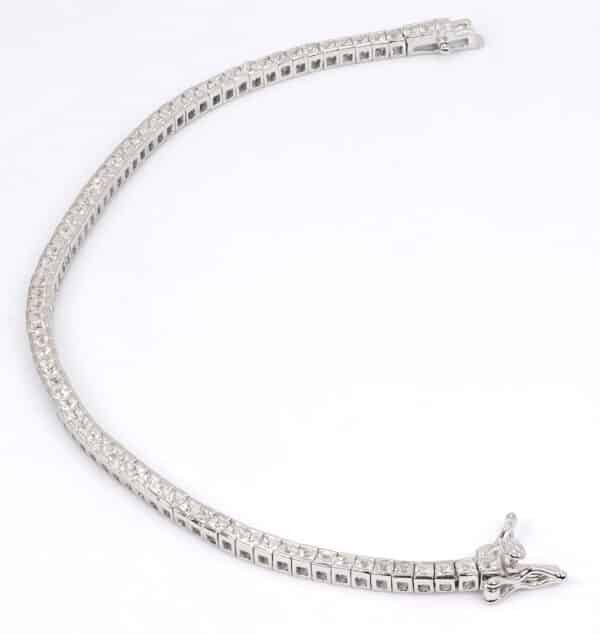 Sparkling 5A Quality Zircon Stone Sterling Silver Tennis Bracelet, Rhodium-Plated for Lasting Shine - Image 5