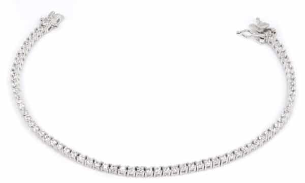 Sparkling Sterling Silver Tennis Bracelet with Rhodium Plating and Zircon Stones for Timeless Elegance - Image 5