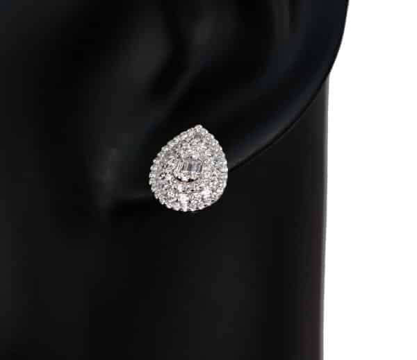 Raindrop Sterling Silver Jewelry Set with Sparkling 5A Zircon Stones jewelry set Ring, Stud Earrings, and Necklace Ensemble - Image 6