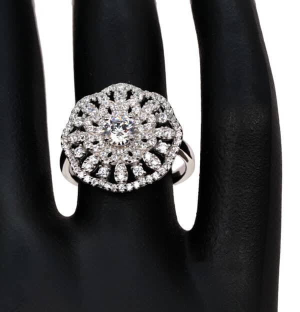 925 Sterling Silver Jewelry Set with Sparkling Zircon Stones - Ring, Necklace, and Stud Earrings - Image 7