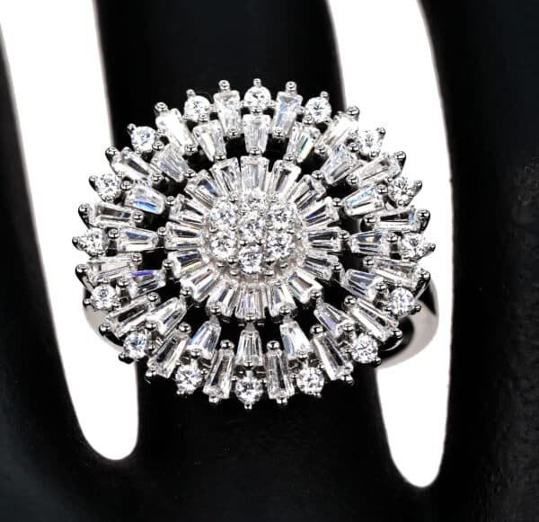 Sparkling Circle: 925 Sterling Silver Jewelry Set with 5A Cubic Zircon Stones Necklace, Ring, and Earrings - Image 7