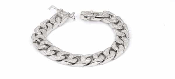 Statement Zircon Sterling Silver Chain Bracelet: Make a Bold Fashion Statement with this Eye-Catching Accessory - Image 5