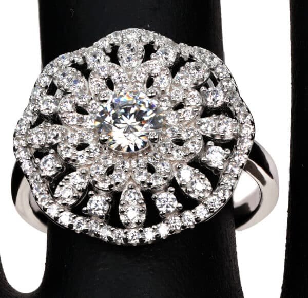 925 Sterling Silver Jewelry Set with Sparkling Zircon Stones - Ring, Necklace, and Stud Earrings - Image 8
