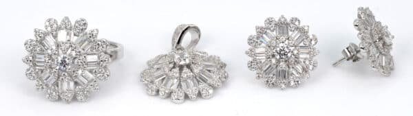 Luxury cubic zirconia jewelry set: 925 Sterling Silver Jewelry Set with Sparkling Zircon Stones - Image 7