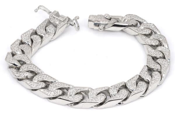 Statement Zircon Sterling Silver Chain Bracelet: Make a Bold Fashion Statement with this Eye-Catching Accessory - Image 6