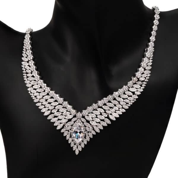 925 Sterling Silver zirconia  Jewelry  Set Necklace, Ring, Earrings, and Bracelet Ideal for Formal Occasions and Special Events - Image 12