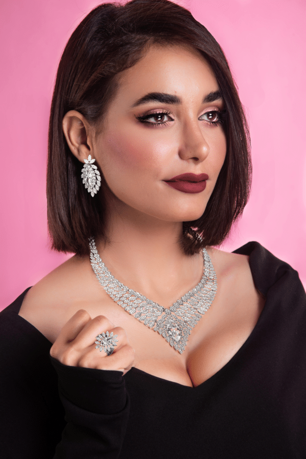 925 Sterling Silver zirconia  Jewelry  Set Necklace, Ring, Earrings, and Bracelet Ideal for Formal Occasions and Special Events - Image 2