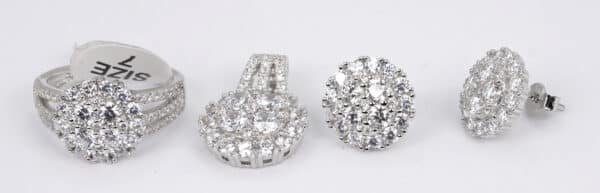 Exquisite 925 Sterling Silver Jewelry Set with Brilliant 5A Zircon Stones - Necklace, Ring, and Earrings - Image 6