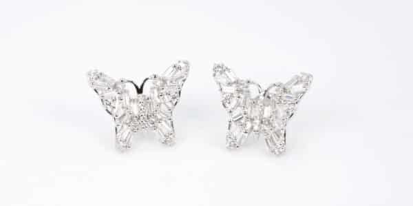 925 Sterling Silver Stud Earrings with Zircon diamond Butterfly