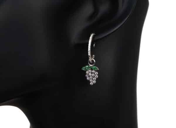 925 Sterling Silver dangle earrings with a grape design - Image 2