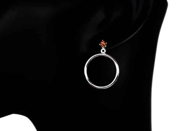 Sterling Silver Earrings with Cubic Zirconia Stud Earrings - Image 2