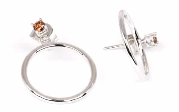 Sterling Silver Earrings with Cubic Zirconia Stud Earrings - Image 4